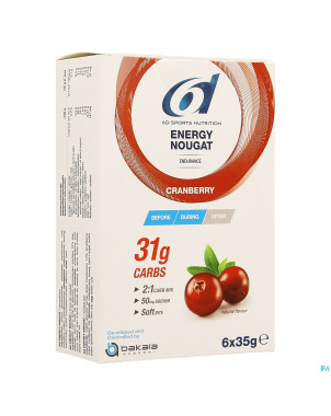 6d energy nougat cranberry 6 x 35g