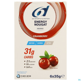 6d energy nougat cranberry 6 x 35g