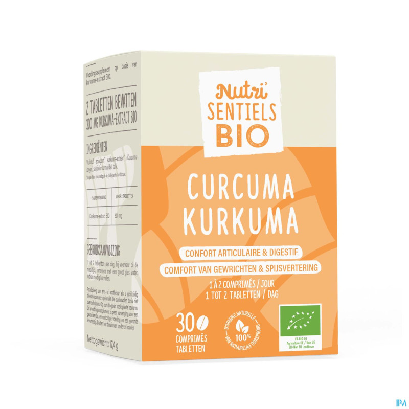 Nutrisentiels curcuma bio   comp 30