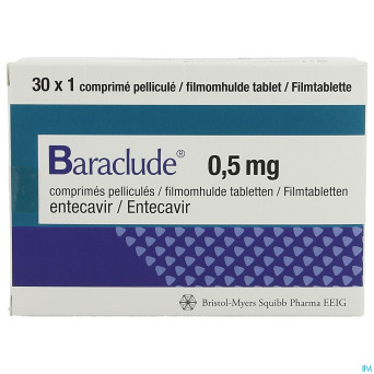 Baraclude 0,5mg pi pharma comp pell  30 pip