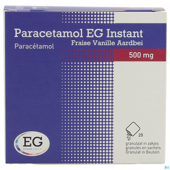 Paracetamol eg inst.500mg vanille-fraise    sach20