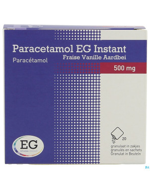 Paracetamol eg inst.500mg vanille-fraise    sach20