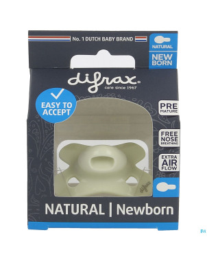 Difrax sucette natural newborn uni/pure assorti