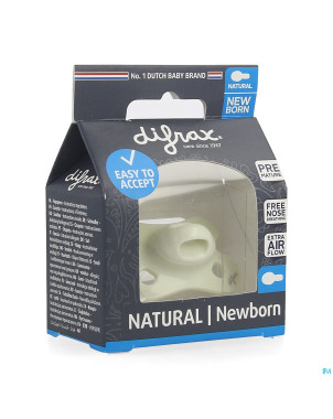 Difrax sucette natural newborn uni/pure cr/popcorn
