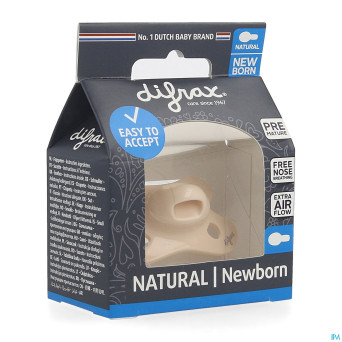 Difrax sucette natural newborn uni/pure rose/blos.