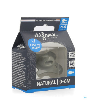 Difrax sucette natural 0-6m uni/pure assorti