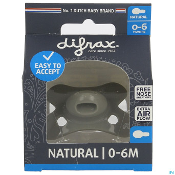Difrax sucette natural 0-6m uni/pure assorti