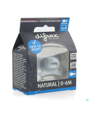 Difrax sucette natural 0-6m uni/pure bleu/ice