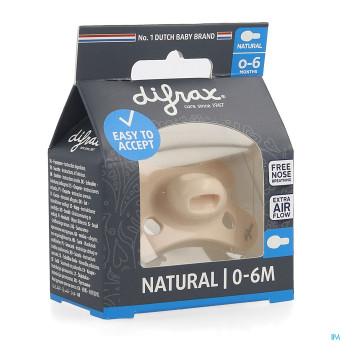 Difrax sucette natural 0-6m uni/pure rose/blossom