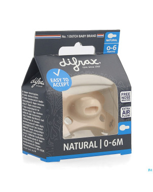 Difrax sucette natural 0-6m uni/pure rose/blossom