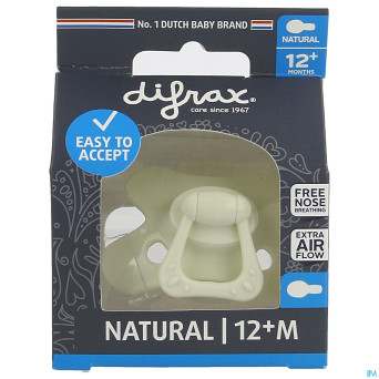 Difrax sucette natural 12m+ uni/pure assorti