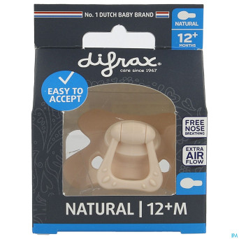 Difrax sucette natural 12m+ uni/pure rose/blossom
