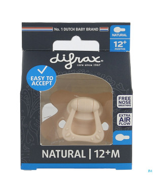 Difrax sucette natural 12m+ uni/pure rose/blossom