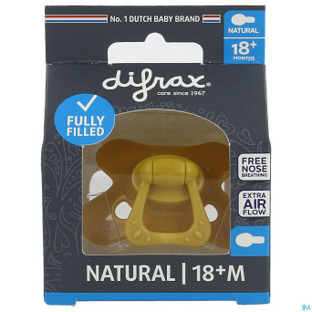 Difrax sucette natural 18m+ uni/pure jaune/honey