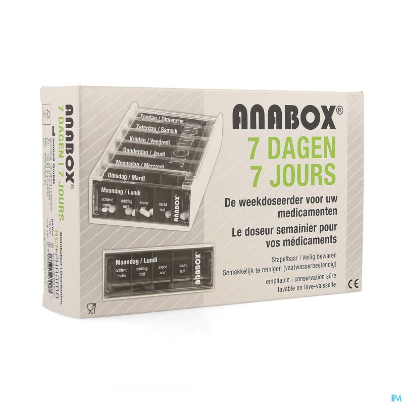 Anabox pilbox 7 jours blanc fr/nl