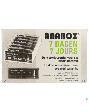 Anabox pilbox 7 jours blanc fr/nl