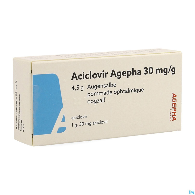 Aciclovir agepha 30mg/g pomm optalmique tube 4,5g