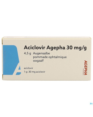 Aciclovir agepha 30mg/g pomm optalmique tube 4,5g