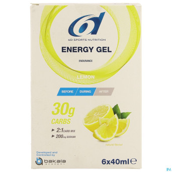6d sixd energy gel lemon    6x40ml