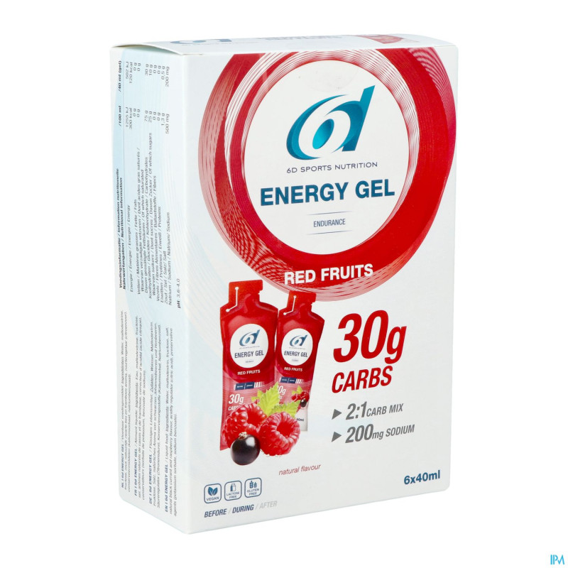 6d sixd energy gel red fruits 6x40ml