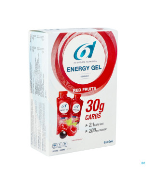 6d sixd energy gel red fruits 6x40ml