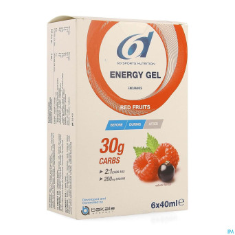 6d sixd energy gel red fruits 6x40ml