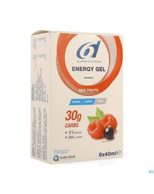 6d sixd energy gel red fruits 6x40ml