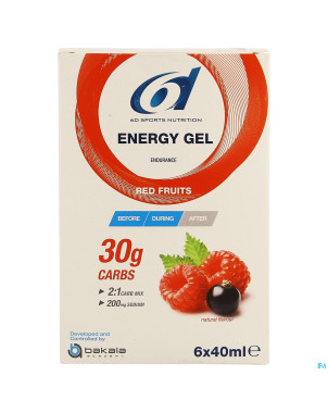 6d sixd energy gel red fruits 6x40ml