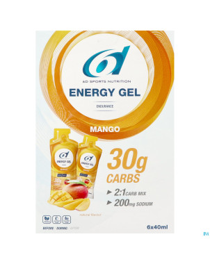 6d sixd energy gel mango    6x40ml