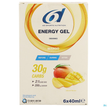 6d sixd energy gel mango    6x40ml