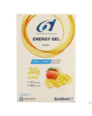 6d sixd energy gel mango    6x40ml