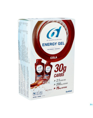 6d sixd energy + caffeine gel cola    6x40ml
