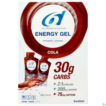 6d sixd energy + caffeine gel cola    6x40ml