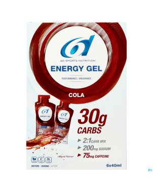 6d sixd energy + caffeine gel cola    6x40ml