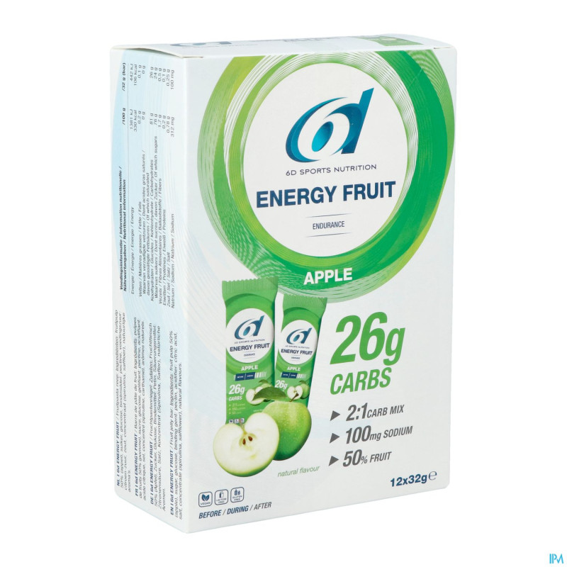 6d sixd energy fruit apple   12x32g
