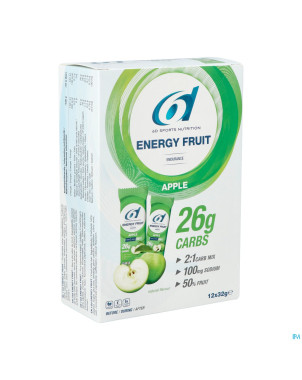 6d sixd energy fruit apple   12x32g