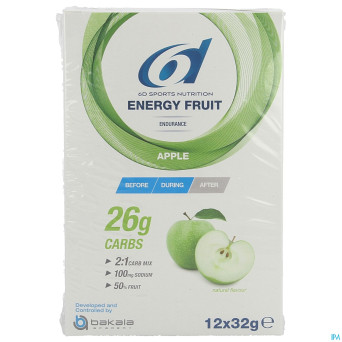 6d sixd energy fruit apple   12x32g