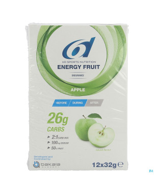 6d sixd energy fruit apple   12x32g