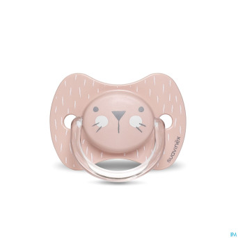 Suavinex hygge sucette silic.anat.0/6m moust. rose