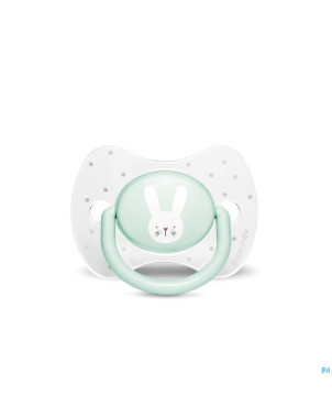 Suavinex hygge sucette silic.anat.0/6m lapins vert