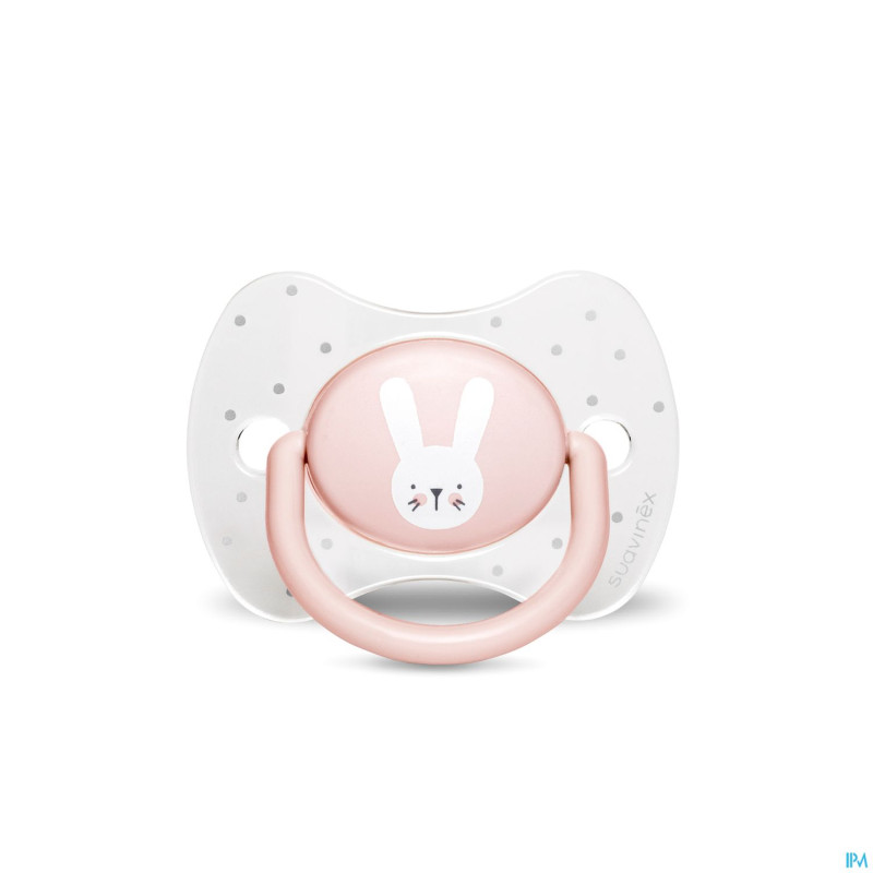 Suavinex hygge sucette silic.anat.0/6m lapins rose