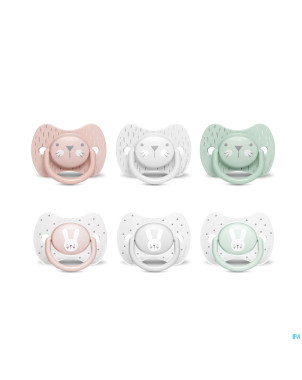 Suavinex hygge sucette silic.anat.0/6m lapins rose