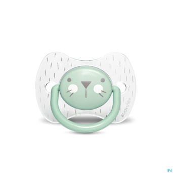 Suavinex hygge sucette silic.anat.6/18m moust.vert