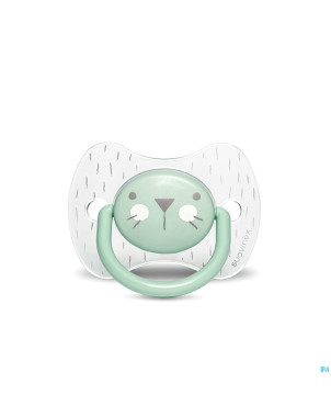 Suavinex hygge sucette silic.anat.6/18m moust.vert