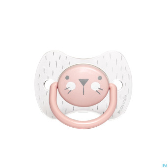 Suavinex hygge sucette silic.anat.6/18m moust.rose