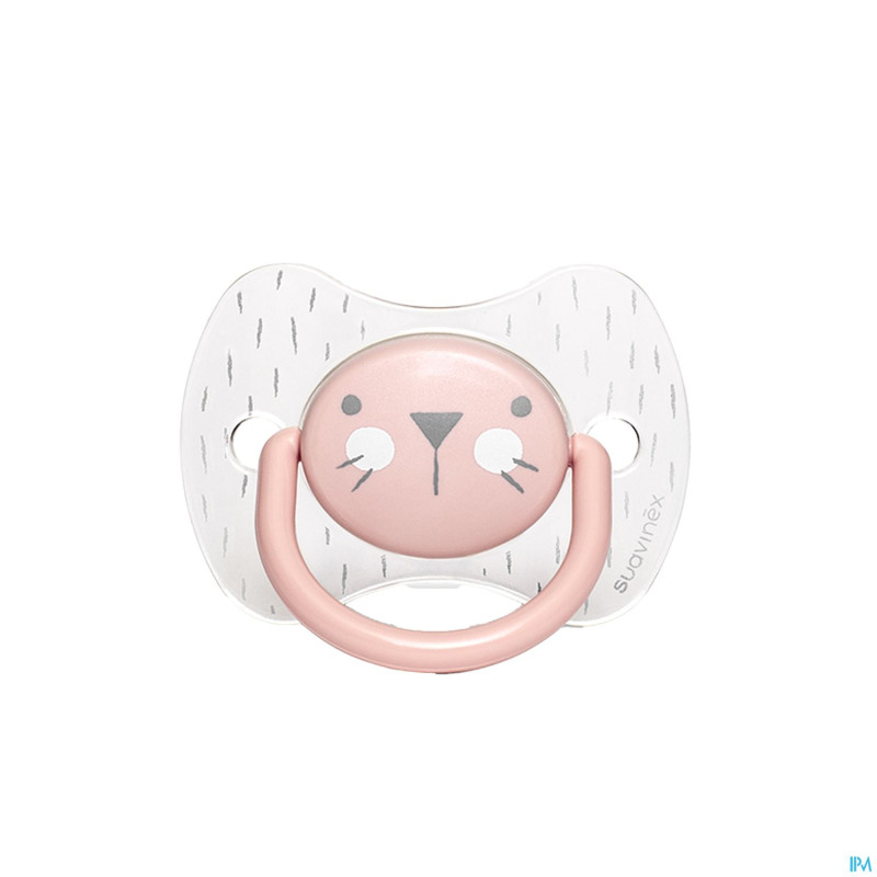 Suavinex hygge sucette silic.anat.6/18m moust.rose