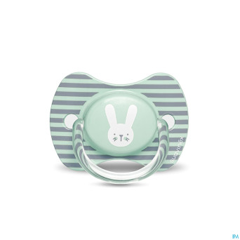 Suavinex hygge sucette silic.anat.6/18m lapin vert