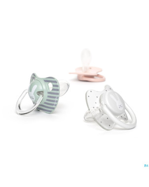 Suavinex hygge sucette silic.anat.6/18m lapin vert