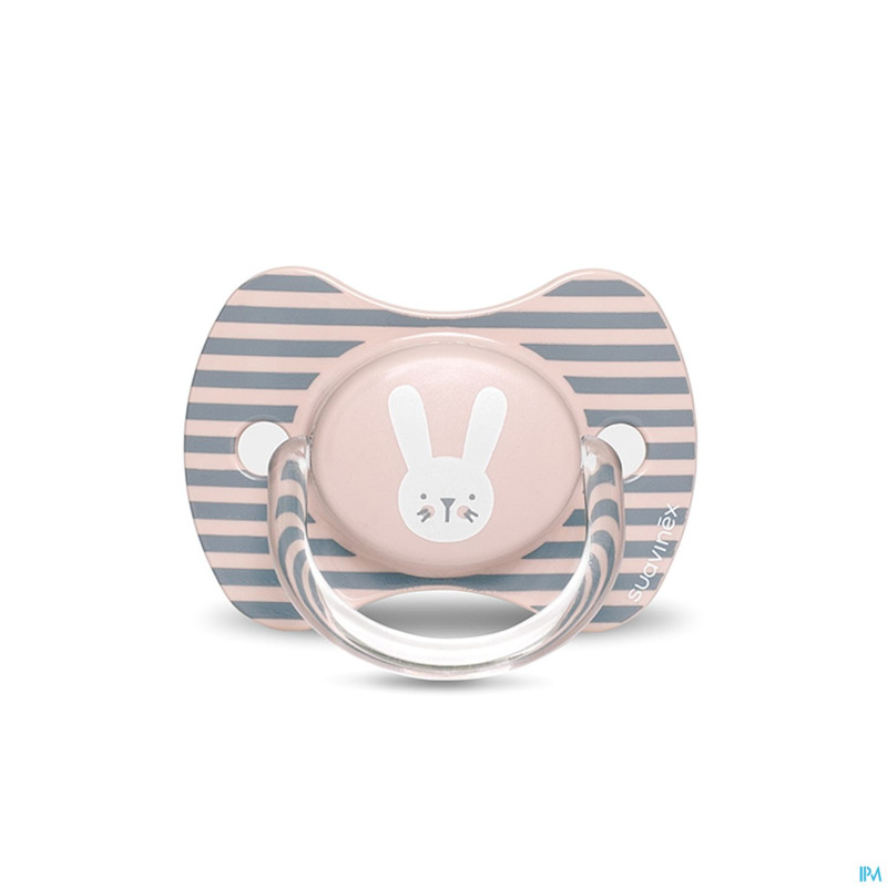 Suavinex hygge sucette silic.anat.6/18m lapin rose