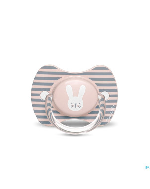 Suavinex hygge sucette silic.anat.6/18m lapin rose